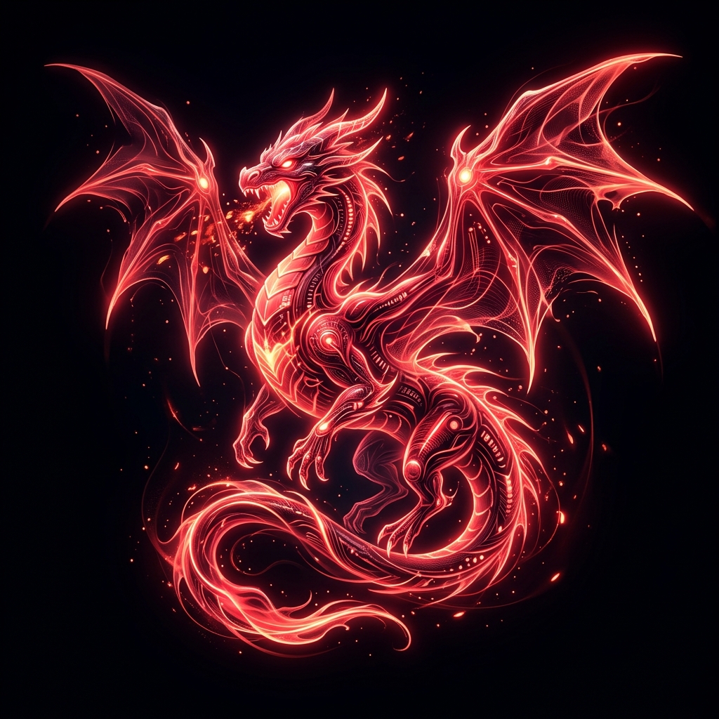 Neon Red Dragon